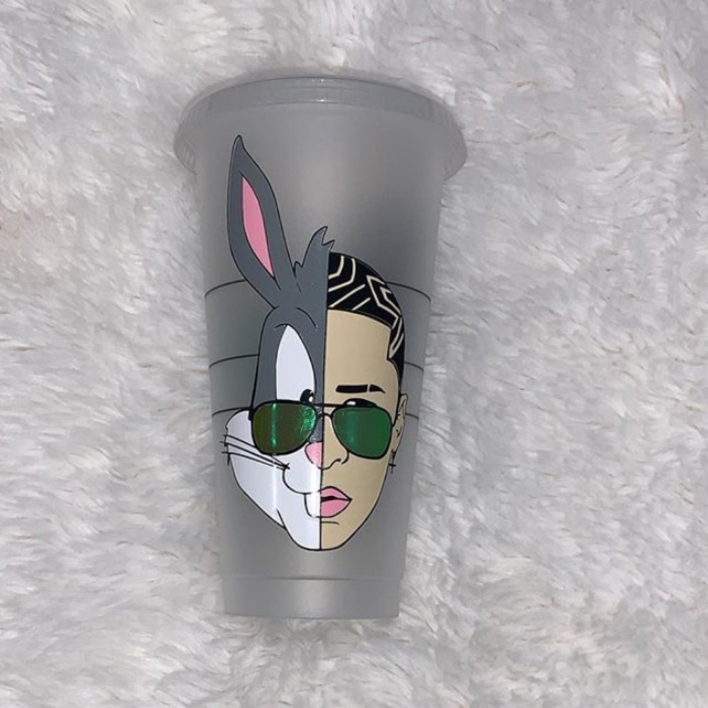 Bad bunny custom vinyl cup